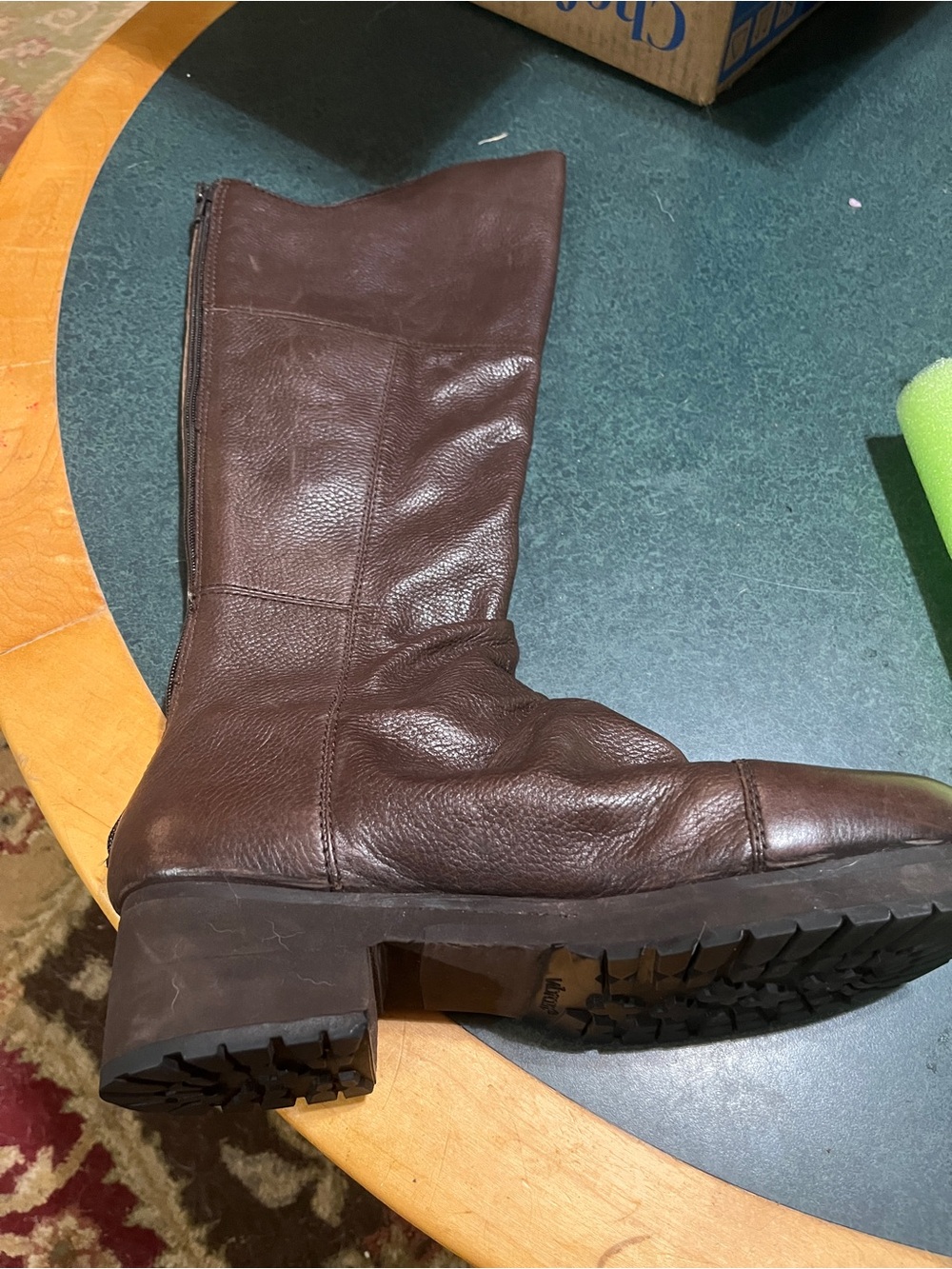 Vibram women's  Brown Leather over the knee Boot 9.5 SINGLE Left boot